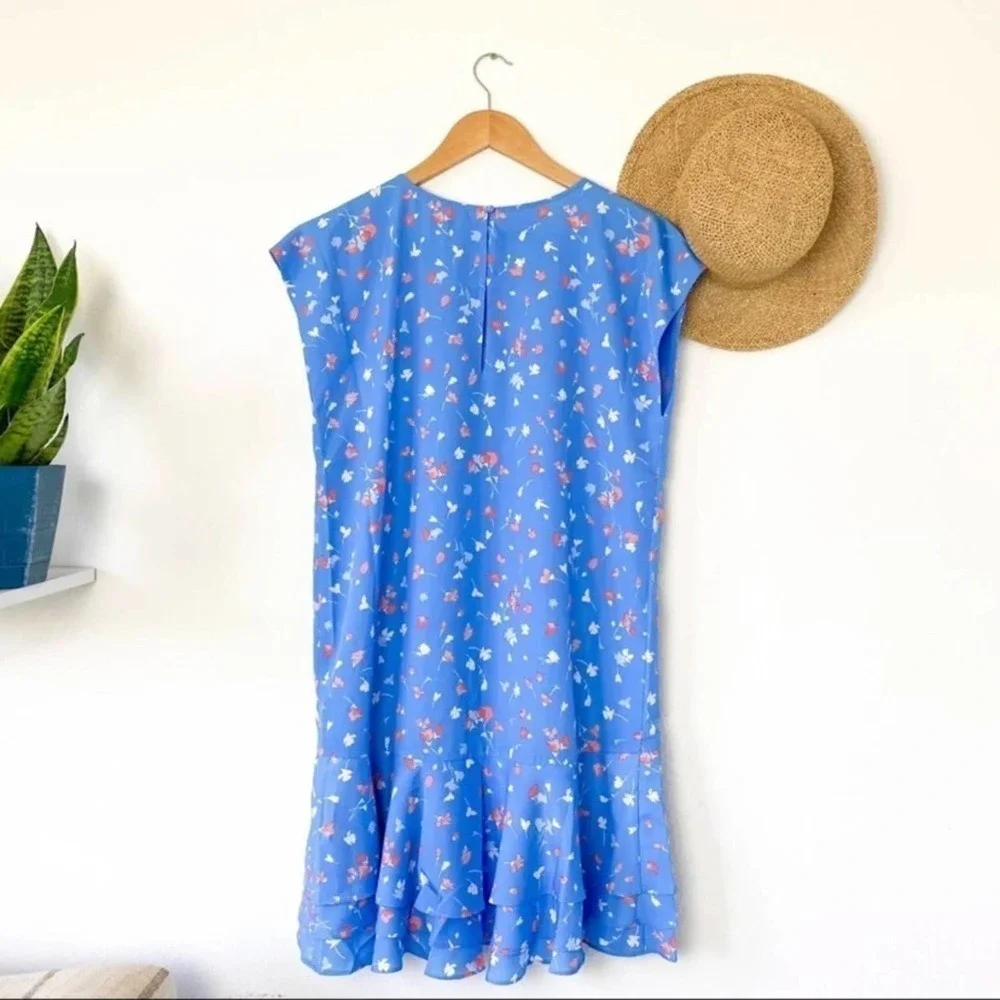 Joie Coreen Floral Tiered Dress in Blue size M Medium - Picture 9 of 11